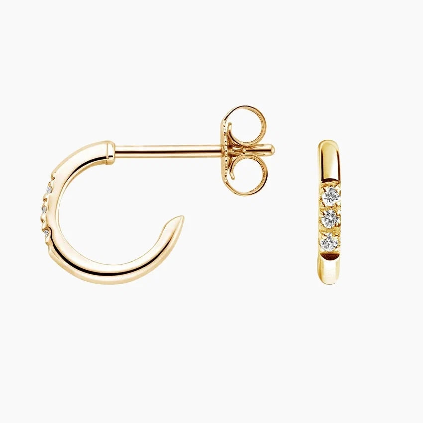Flux Hoop Lab Diamond Earrings (0.02 ct * 2 ) 18K Yellow Gold