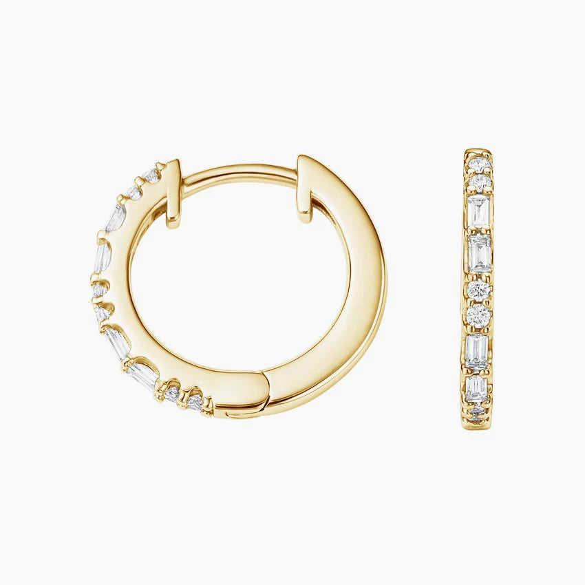 Journey Hoop Lab Diamond Earrings (0.07 ct * 2 ) 18K Yellow Gold