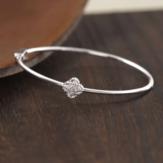 925 Sterling Silver Four-Leaf Clover Bracelet with Gemstones - VCB521