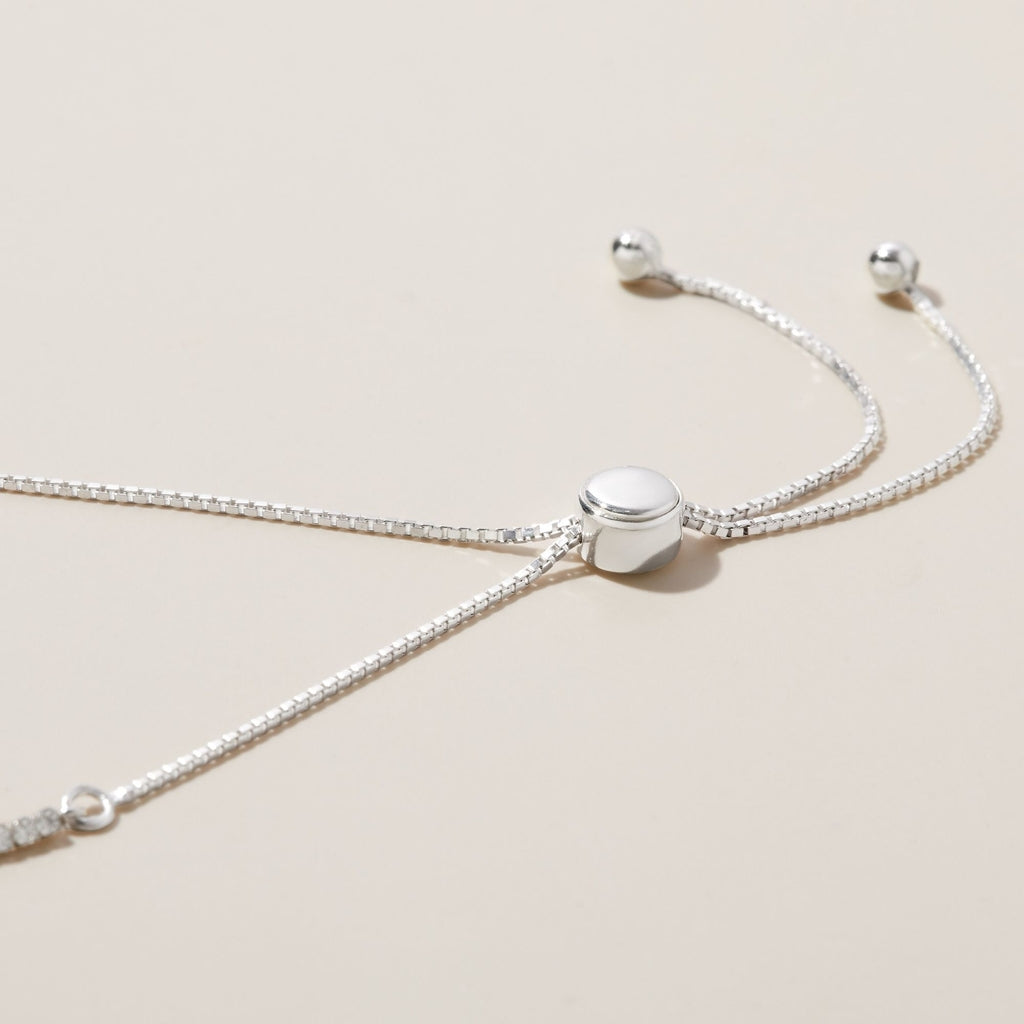 925 Sterling Silver Tennis Bracelet with Wide Drawstring - VCB23