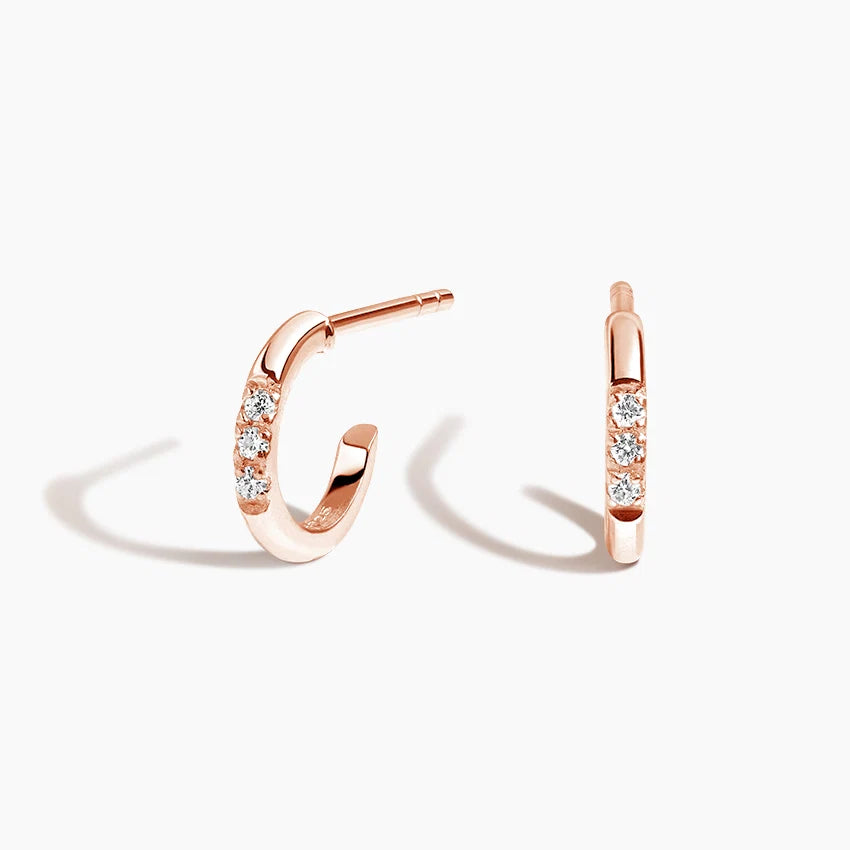 Flux Hoop Lab Diamond Earrings (0.02 ct * 2 ) 18K Rose Gold