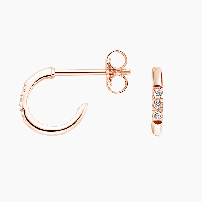 Flux Hoop Lab Diamond Earrings (0.02 ct * 2 ) 18K Rose Gold