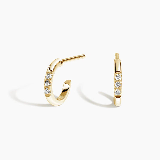 Flux Hoop Lab Diamond Earrings (0.02 ct * 2 ) 18K Yellow Gold