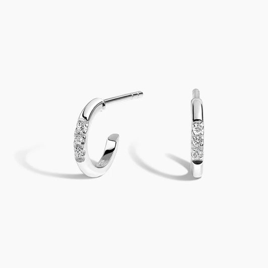 Flux Hoop Lab Diamond Earrings (0.02 ct * 2 ) 18K White Gold