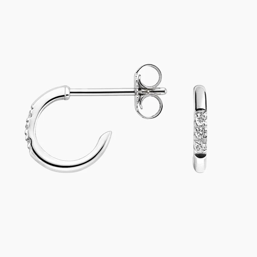 Flux Hoop Lab Diamond Earrings (0.02 ct * 2 ) 18K White Gold