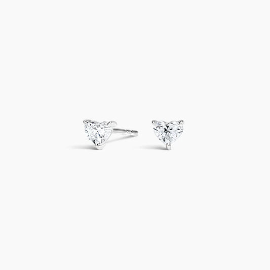 Heart Stud Lab Diamond Earrings ( 0.12 ct * 2 ) 18K White Gold