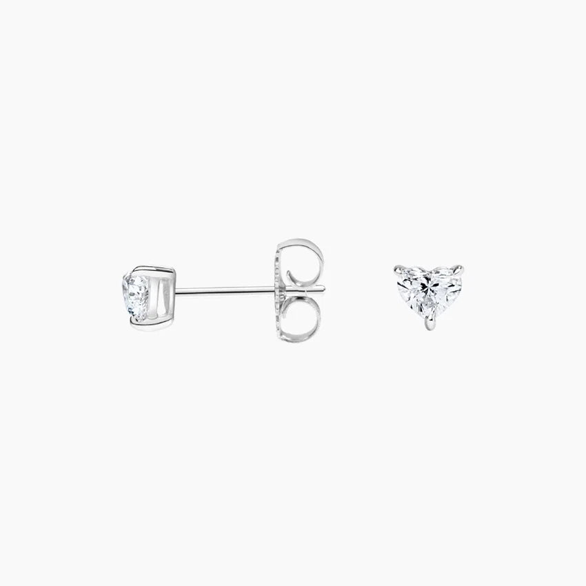 Heart Stud Lab Diamond Earrings ( 0.12 ct * 2 ) 18K White Gold