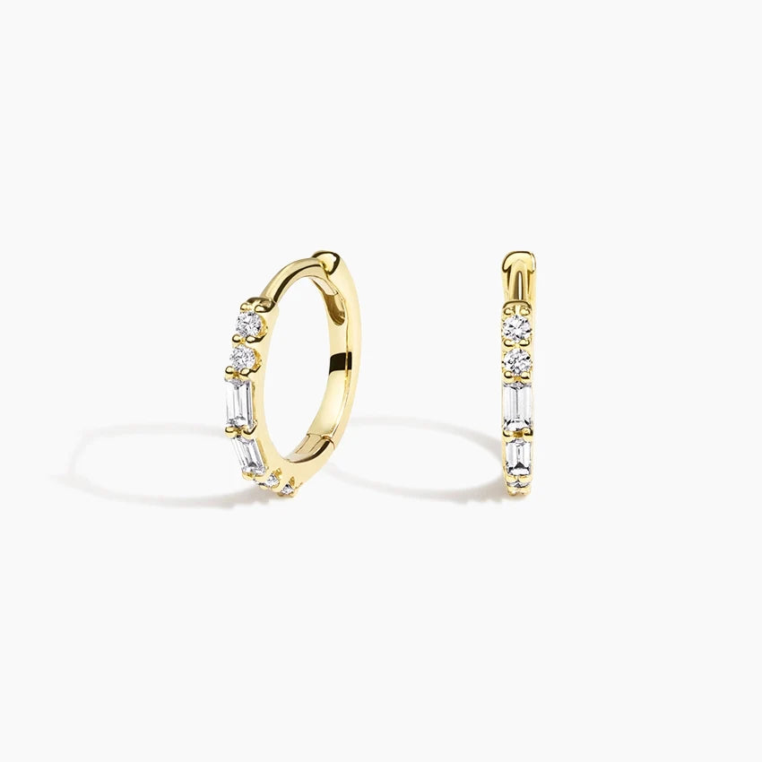 Journey Hoop Lab Diamond Earrings (0.07 ct * 2 ) 18K Yellow Gold