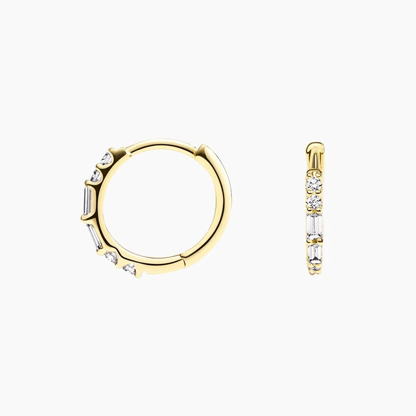 Journey Hoop Lab Diamond Earrings (0.07 ct * 2 ) 18K Yellow Gold