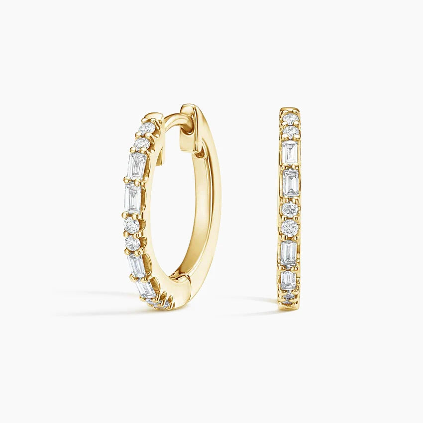 Journey Hoop Lab Diamond Earrings (0.07 ct * 2 ) 18K Yellow Gold