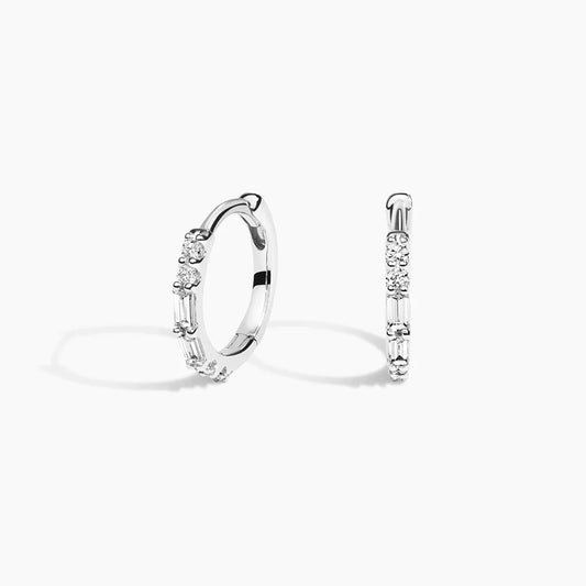 Journey Hoop Lab Diamond Earrings (0.07 ct * 2 ) 18K White Gold