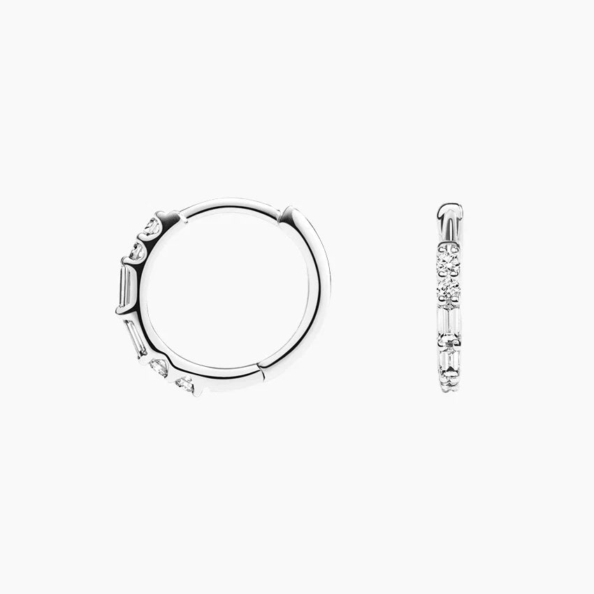 Journey Hoop Lab Diamond Earrings (0.07 ct * 2 ) 18K White Gold