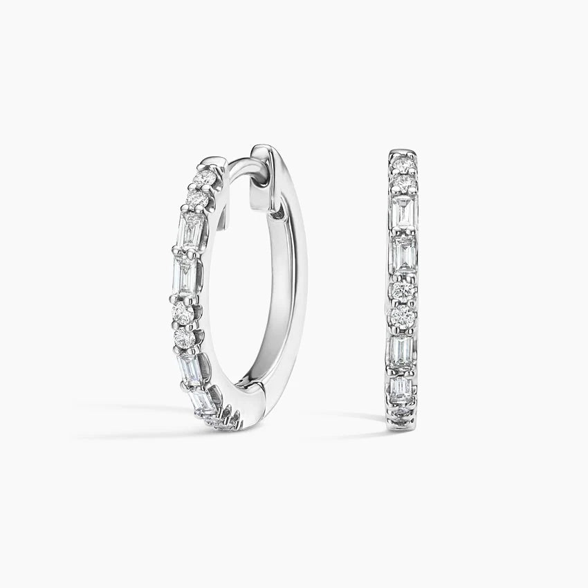 Journey Hoop Lab Diamond Earrings (0.07 ct * 2 ) 18K White Gold
