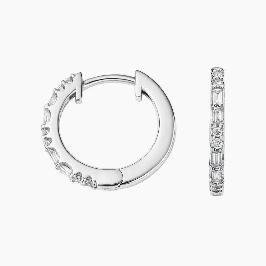 Journey Hoop Lab Diamond Earrings (0.07 ct * 2 ) 18K White Gold