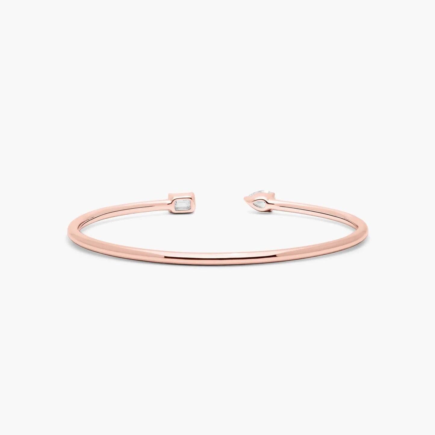 Pear & Emerald Lab Diamond ( 1 ct. tw) Open Bangle Bracelet 18K Rose Gold