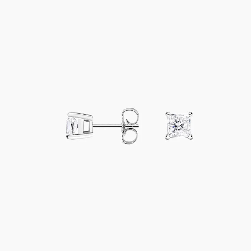 Princess Stud Lab Diamond Earrings ( 0.12 ct * 2 ) 18K White Gold