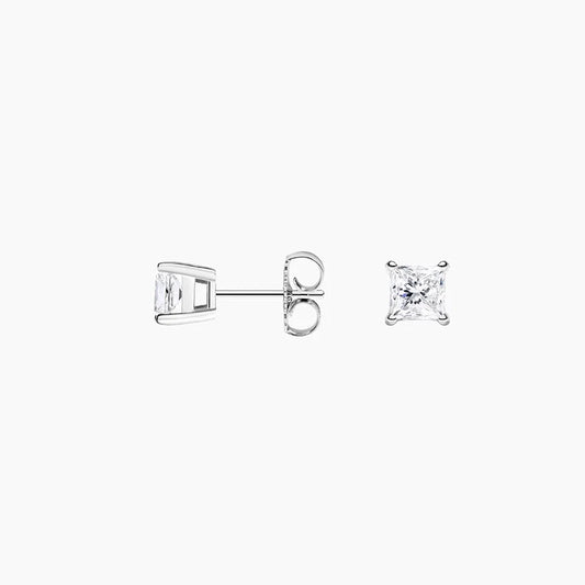 Princess Stud Lab Diamond Earrings ( 0.12 ct * 2 ) 18K White Gold
