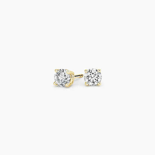 Round Stud Lab Diamond Earrings ( 0.15 ct * 2 ) 18K Yellow Gold