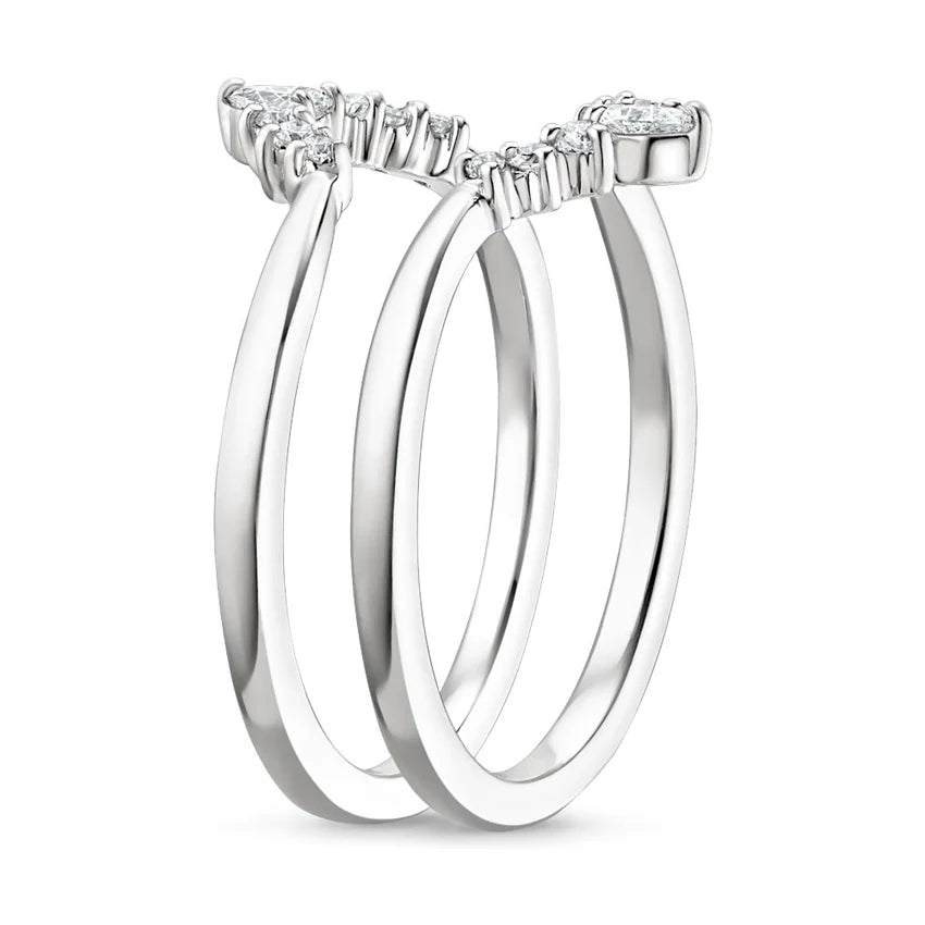 Twin Band Lab Grown Diamond Ring 18K Gold - Amour | 1 of 2 rings