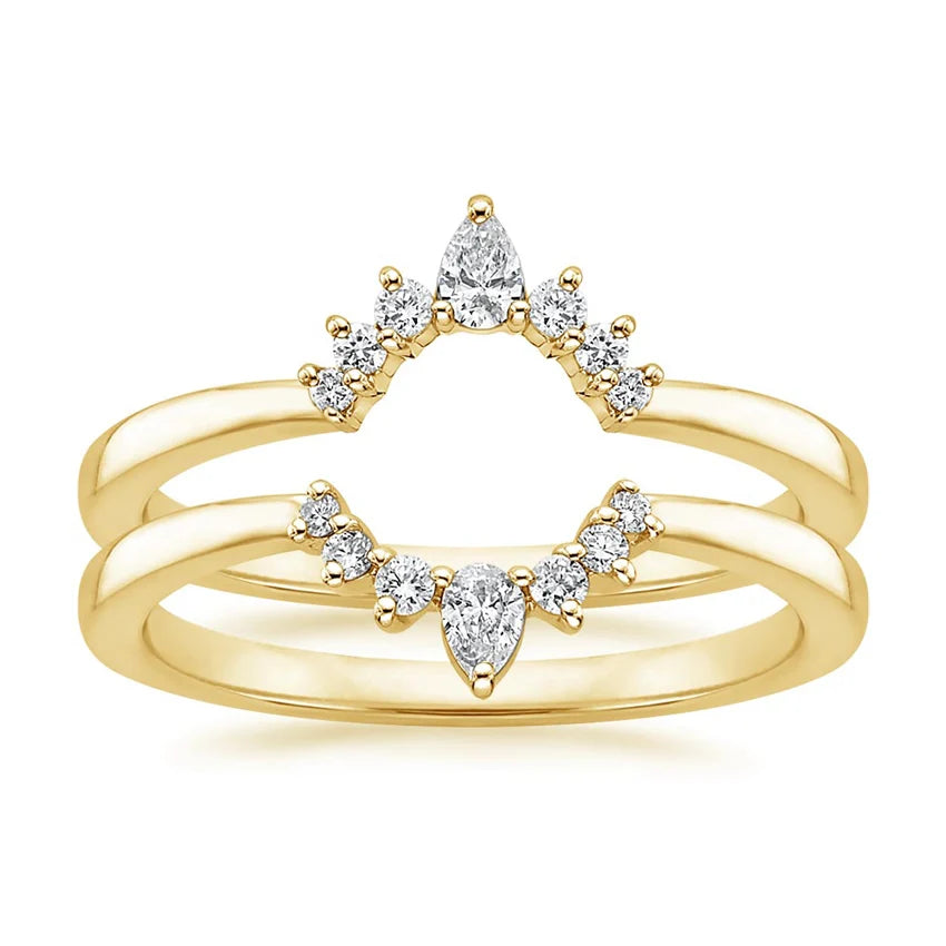 Twin Band Lab Grown Diamond Ring 18K Gold - Amour | 1 of 2 rings