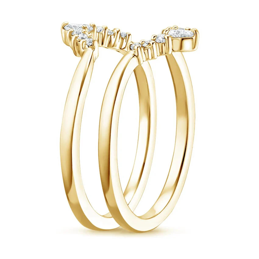 Twin Band Lab Grown Diamond Ring 18K Gold - Amour | 1 of 2 rings
