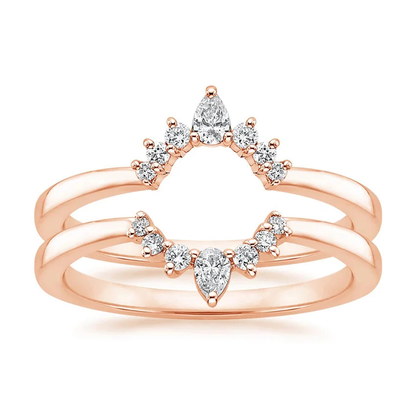 Twin Band Lab Grown Diamond Ring 18K Gold - Amour | 1 of 2 rings