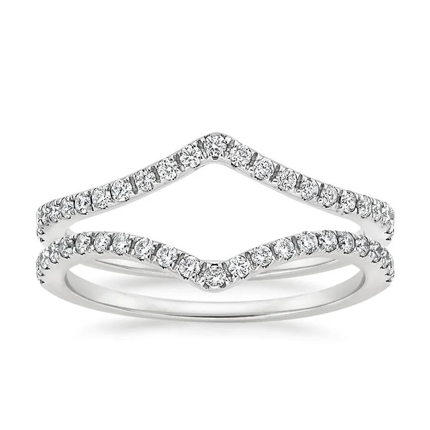 Twin Band Lab Grown Diamond Ring 18K White Gold - Tara | 1 of 2 rings