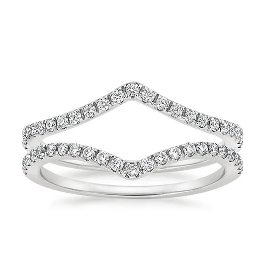 Twin Band Lab Grown Diamond Ring 18K White Gold - Tara | 1 of 2 rings