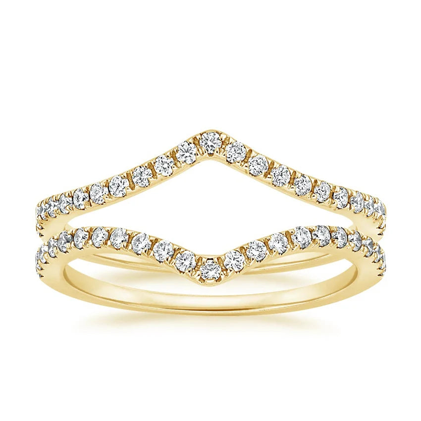 Twin Band Lab Grown Diamond Ring 18K Yellow Gold - Tara | 1 of 2 rings