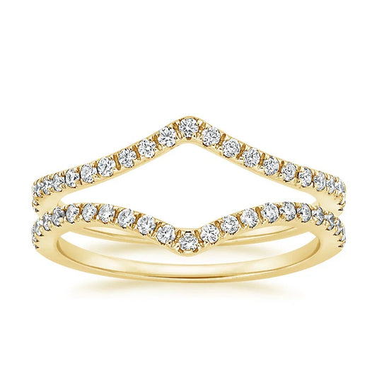 Twin Band Lab Grown Diamond Ring 18K Yellow Gold - Tara | 1 of 2 rings